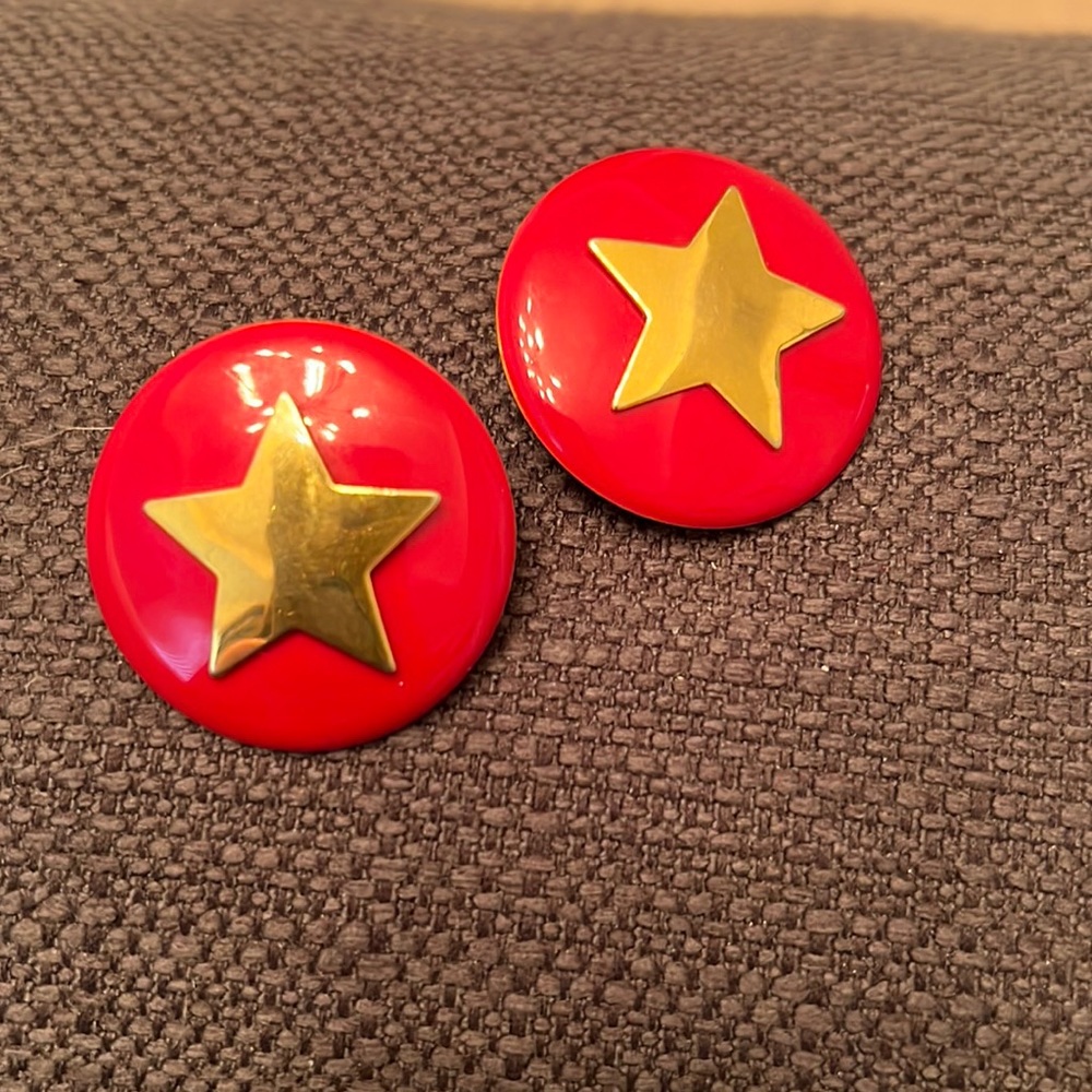 Vintage star pierced earrings